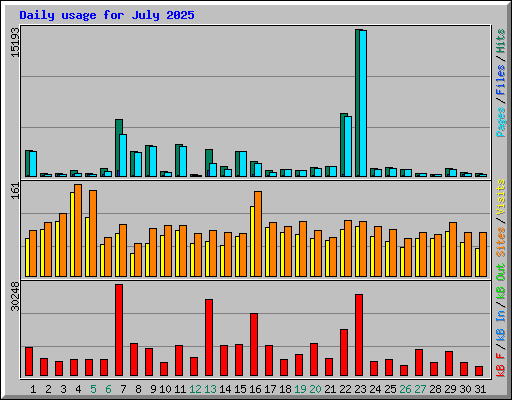 Daily usage for July 2025