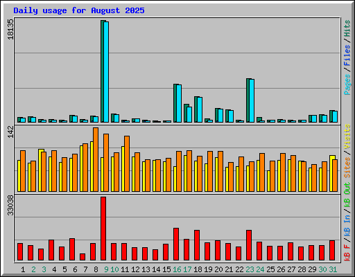 Daily usage for August 2025