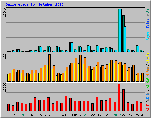 Daily usage for October 2025