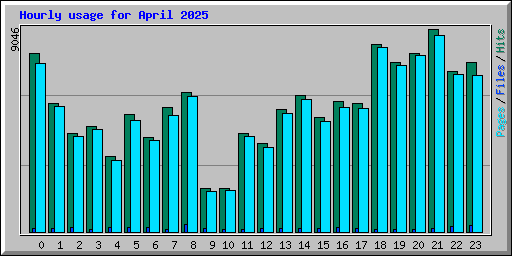 Hourly usage for April 2025
