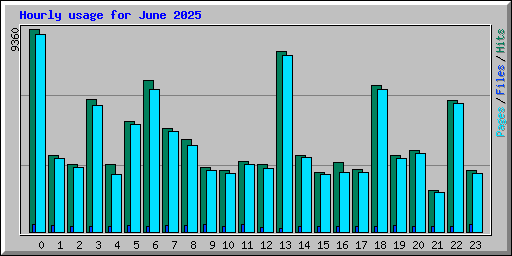 Hourly usage for June 2025