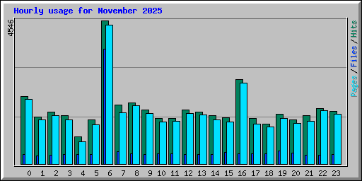 Hourly usage for November 2025